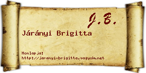Járányi Brigitta névjegykártya